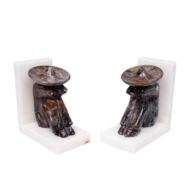 1970s White Marble Bookends, 1970s, Set of 2 For Sale - Image 5 of 10