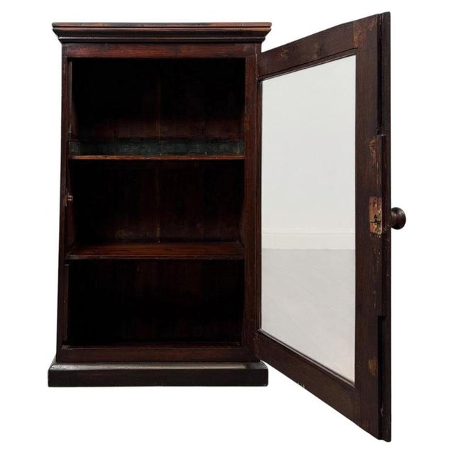 Rustic Antique Early 20th Century English Edwardian Rustic Glazed Pine Vitrine For Sale - Image 3 of 11