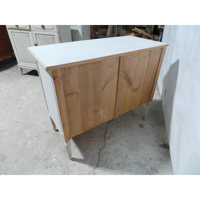 Antique White Swedish Gustavian Style 4 Drawer Chest of Drawers For Sale - Image 8 of 10