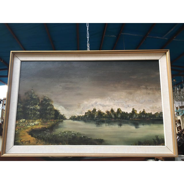 Oil Painting on Canvas- Landscape by Georgen, 1978s For Sale - Image 3 of 9