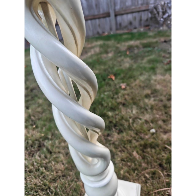 Mid 20th Century Mid-Century Modern - Michael Taylor Style - Vintage Barley Open Twist Wood Floor Lamps - Pair of 2 For Sale - Image 13 of 13
