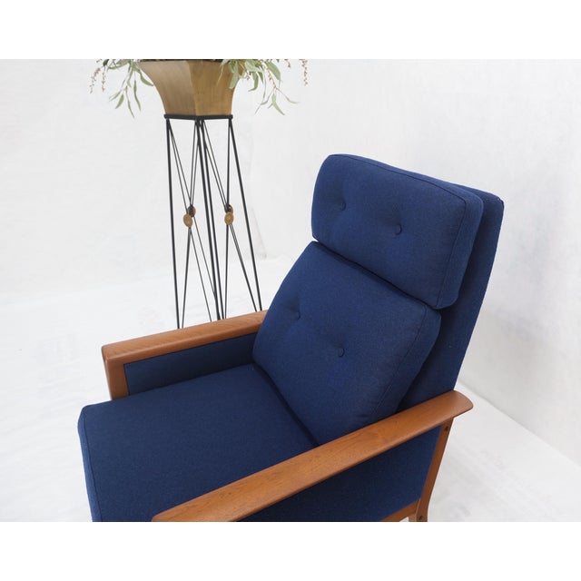 Selig Danish Mid-Century Modern Teak Frames New Wool Upholstery Lounge Chairs Refinish For Sale - Image 4 of 15