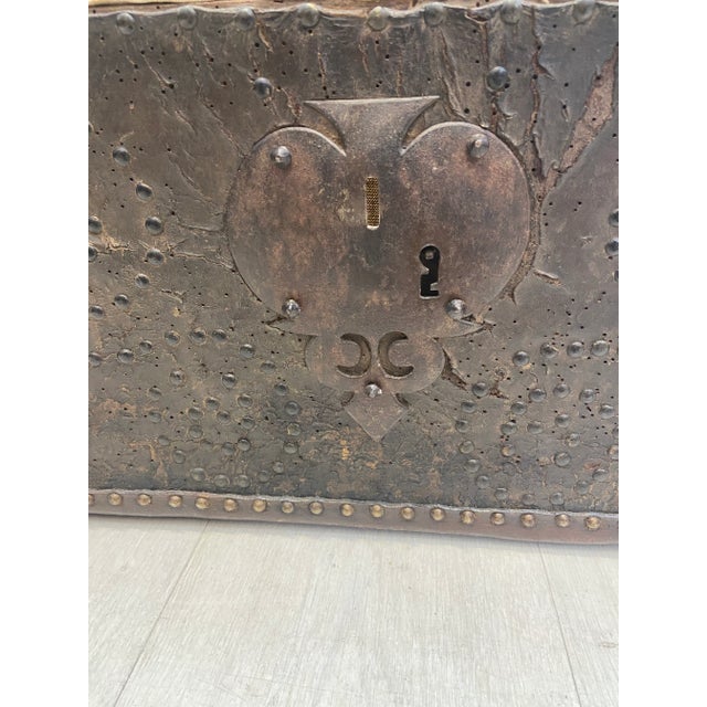 18th Century Leather Dome Top Trunk For Sale - Image 4 of 9