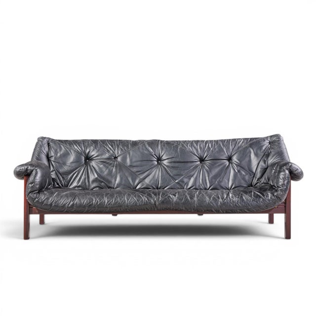 Jean Gillon for Italma "Amazonas" Mid Century Brazilian Rosewood Sofa This sofa measures: 86 wide x 36 deep x 30.25 inches...