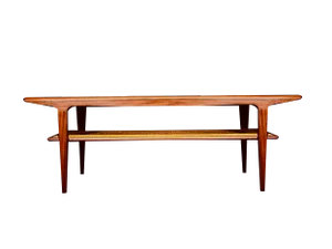 Mid-Century Coffee Table with Rattan Rack by John Herbert for A Younger