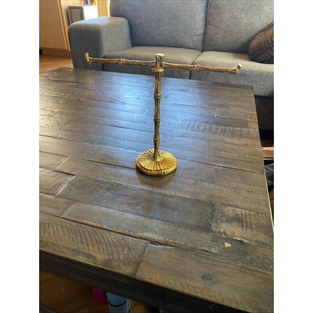 This entire stand is hand-crafted from solid brass, showcasing incredible artisan skill. The structure mimics the look of...