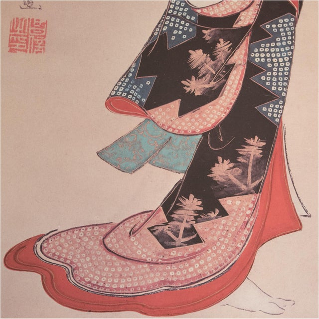鵜飼い柄⭐︎手描き絹タペストリー ⭐︎希少品⭐︎昭和レトロ Mid 20th Century XL Shōwa Era 