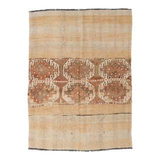Decorative Vintage Embroidered Kilim Rug - 4`6″ X 6`3″ For Sale