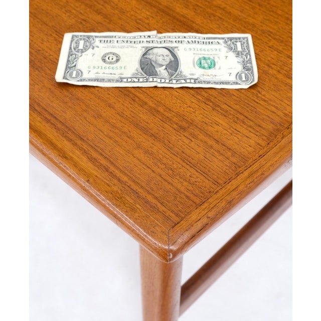 Danish Mid-Century Modern Teak Square Rolled Edges Coffee Table MINT! For Sale - Image 13 of 14