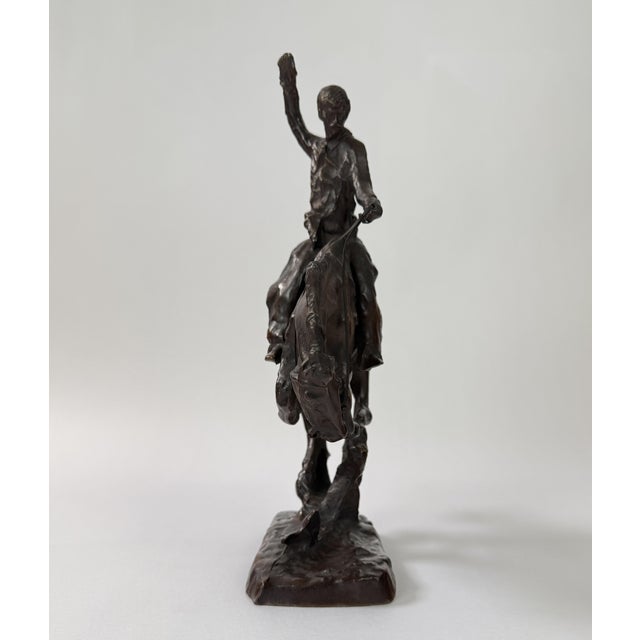 Abstract Bronze Cowboy on Bucking Horse Sculpture, 12” H For Sale In Dallas - Image 6 of 12