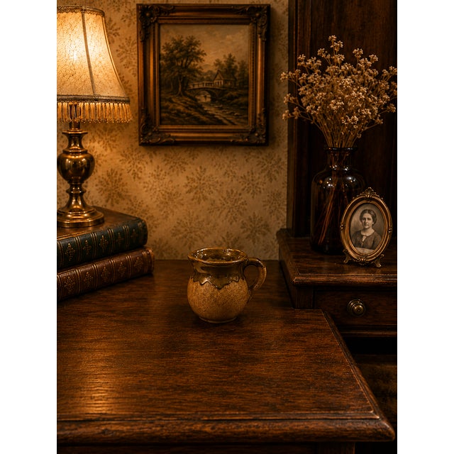 Mid-Century Modern Vintage Mid-Century Mini Studio Pottery – Handmade Brown / Golden Drip Glaze Stoneware For Sale - Image 3 of 6