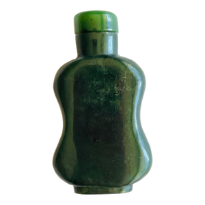 Nephrite Jade Snuff Bottle – Spinach Green With Jade Stopper