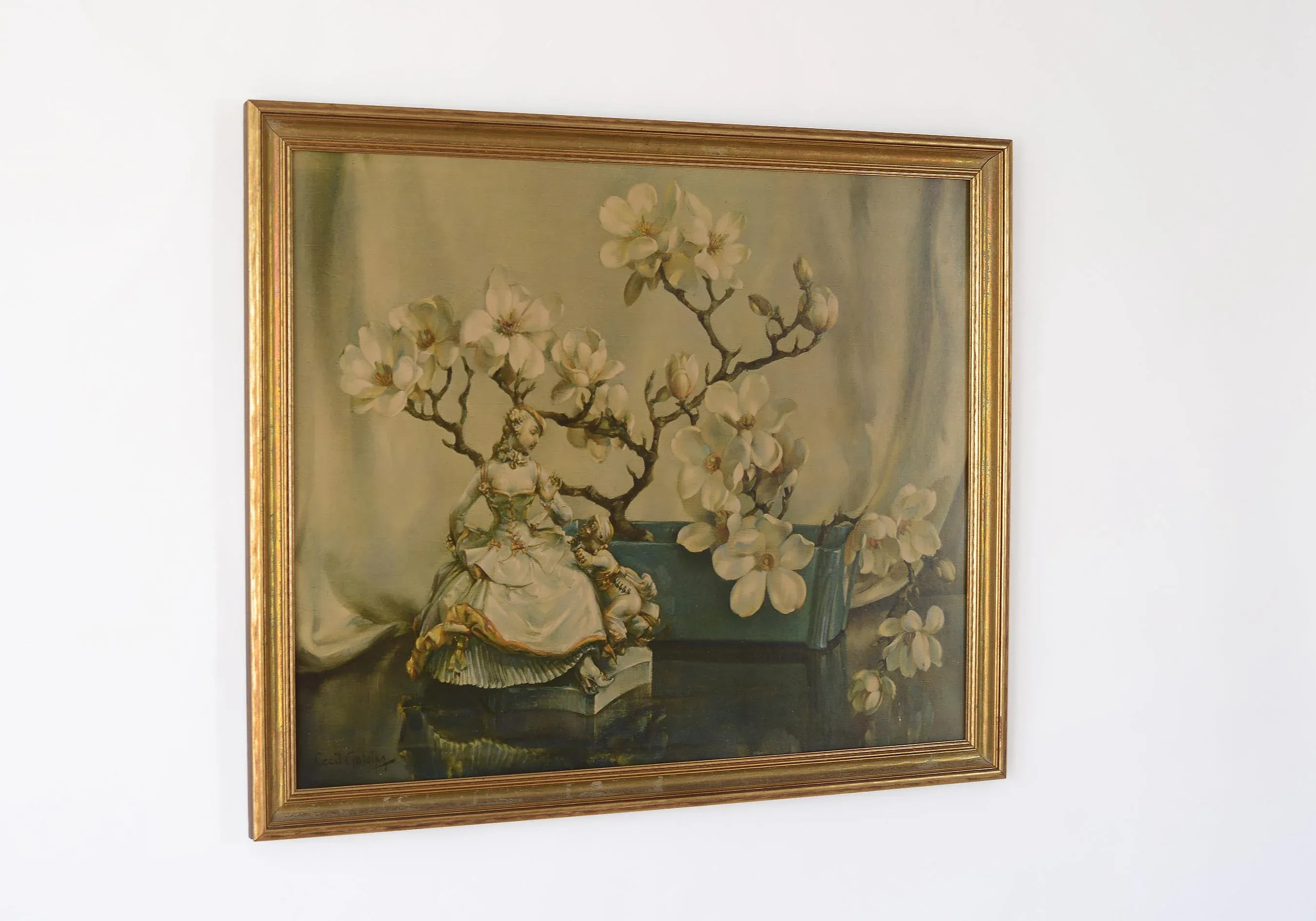 Vintage Cecil Golding Floral Still Life Framed Print | Chairish