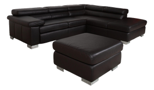 Courage Corner Sofa and Ottoman in Brown Leather from Ewald Schillig, Set of 2