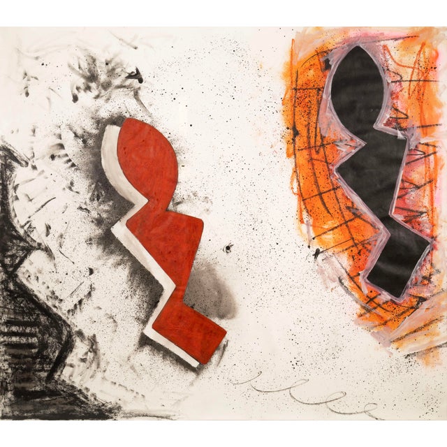 A contemporary acrylic painting on paper "Untitled (82-P9)" by Detroit Cass Corridor artist, William Antonow. Hand signed...