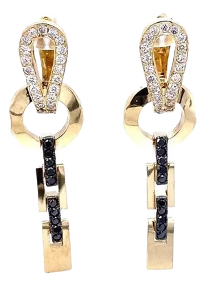 0.82 Ct Diamond Yellow Gold Dangle Earrings - 2 Pieces