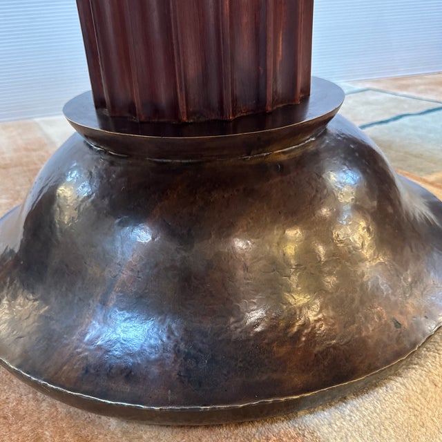 Art Deco Style Mahogany Pedestal Dining Table, 59 Inches For Sale - Image 4 of 12