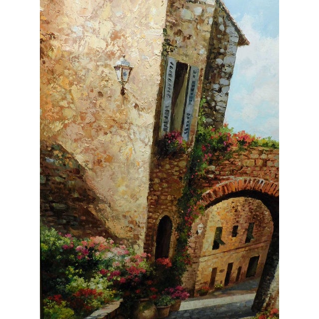 2010s Paul Guy Gantner "Morning Walk in Antibes" Original Painting With Custom Frame For Sale - Image 5 of 15
