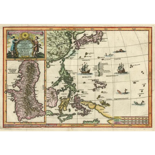 Antique Map of the Philippines and Guam by Scherer, 1702 For Sale - Image 5 of 5