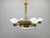 Art Deco Brass Chandelier with Glass Shades, Czechoslovakia, 1930s For Sale - Image 4 of 17