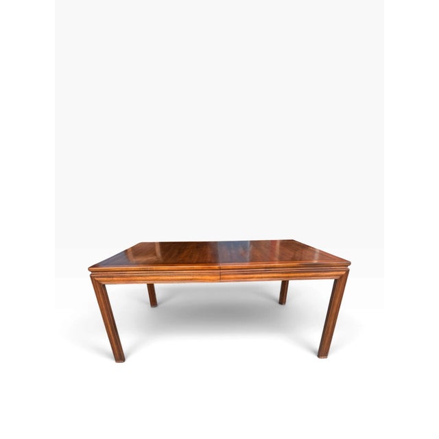 Wood Mid-Century John Widdicomb Walnut Expandable Dining Table With 3 Leaves For Sale - Image 7 of 17