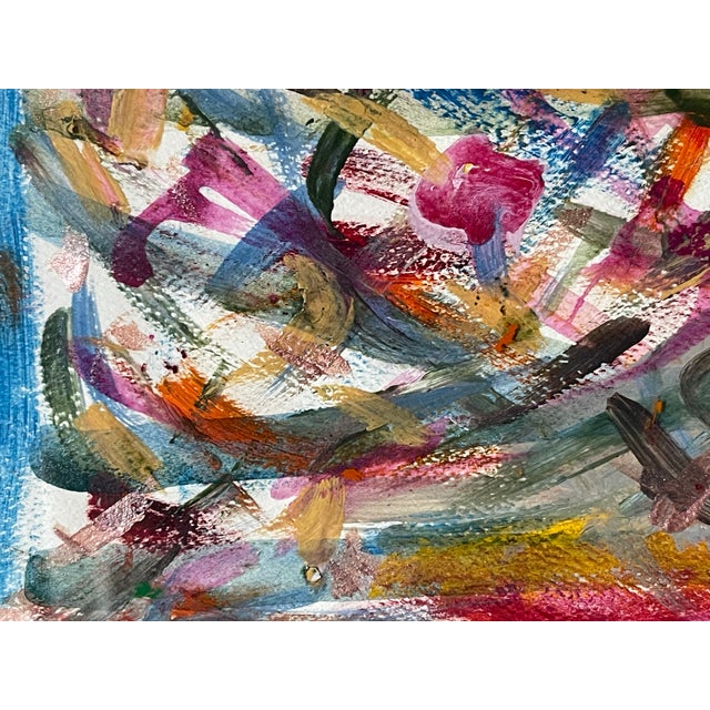Set if 2 pairs contemporary abstract mixed media on paper In vintage frames. Priced per piece.