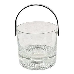 Vintage Glass and Chrome Ice Bucket