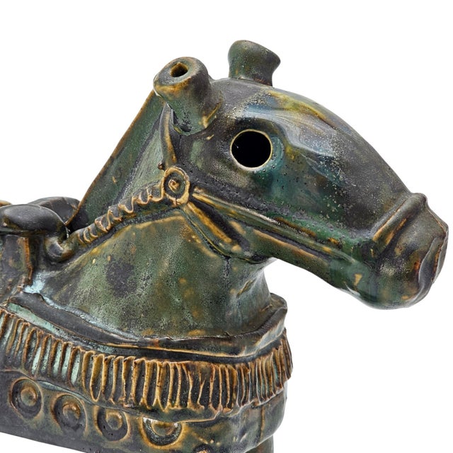 Chinese Sancai Style Drip Glaze Ceramic Horse Figure Ocarina 10.5" For Sale - Image 4 of 12