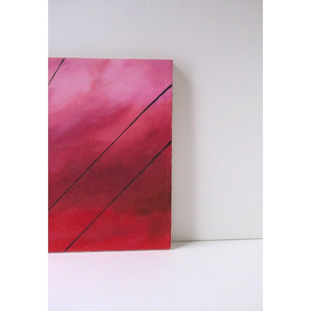 Textile Power Lines, Contemporary Minimalist Artwork, Painting on Canvas For Sale - Image 7 of 10