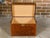 English Turn of the Century Leather Trunk with Brass Accents and Monogram, 1900s For Sale - Image 10 of 12