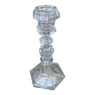 A Nice Antique American Pressed Flint Glass Candlestick, Circa 1850's For Sale