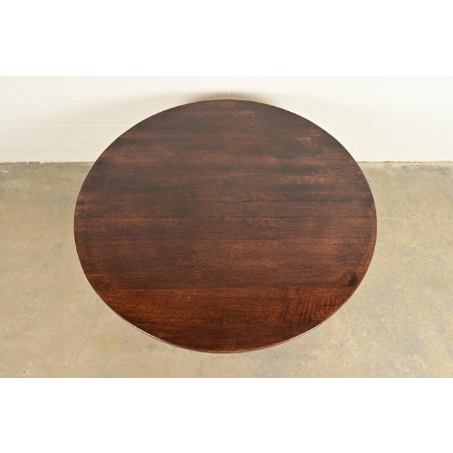 Early 20th Century Early Gustav Stickley Antique Mission Oak Arts & Crafts Round Dining Table, Circa 1901 For Sale - Image 5 of 9