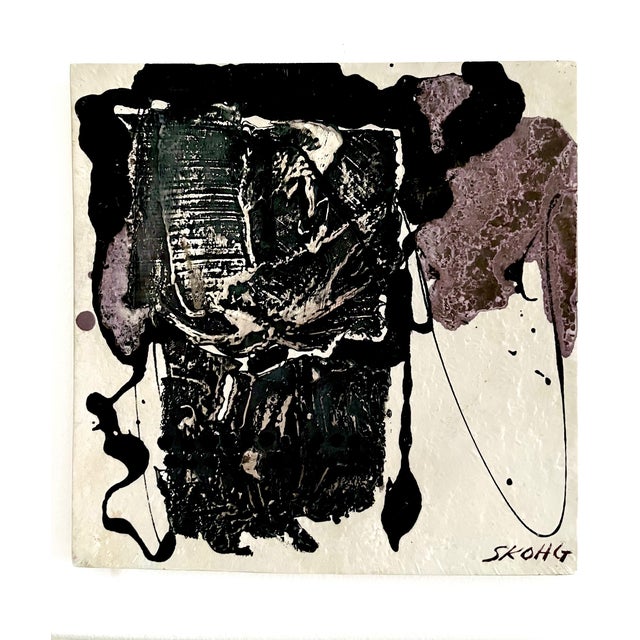 Abstract 1970s Borje Skohg Gustavsberg Silvered Polychrome Stoneware Abstract Modenist Wall Reliefs -- Offered as a Pair For Sale - Image 3 of 16