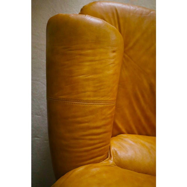 Brown Chateau d'Ax Italian Leather Armchair Y2k For Sale - Image 8 of 18