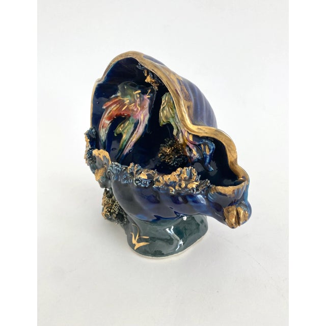 Vallauris 1950s French Vallauris Kitsch Ceramic Shell For Sale - Image 4 of 9