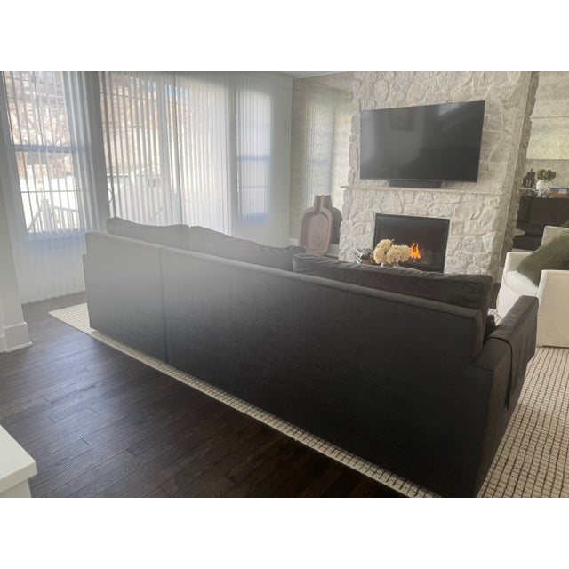 Arhaus Kipton 105” Wide-Arm Two-Over-Two Sofa | Banks Midnight | Professionally Enhanced Cushions For Sale In Milwaukee - Image 6 of 6