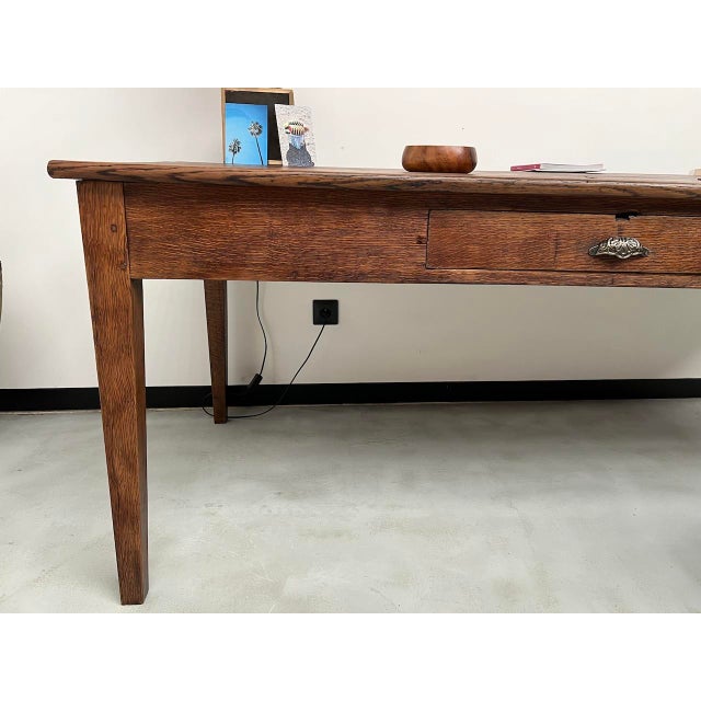 Large Writing Table in Oak, 1940s For Sale - Image 14 of 18