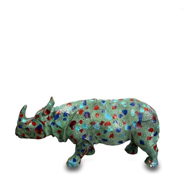 Small Rhinoceros Sculpture, Bronze For Sale - Image 6 of 6
