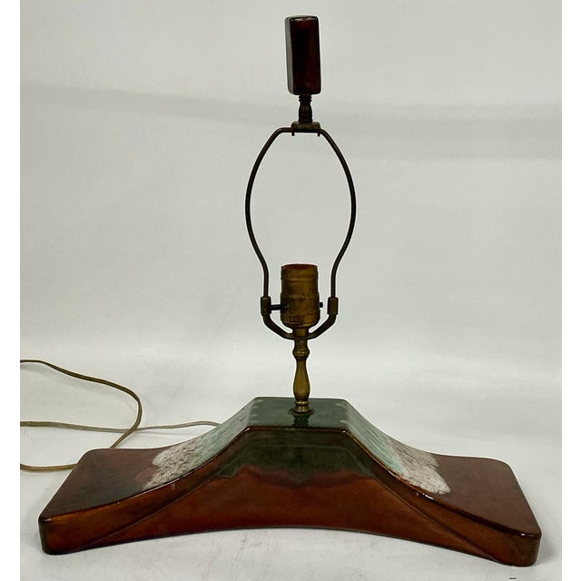 Midsentury Seramic Lamp With Original Parchment Shade For Sale In Providence - Image 6 of 12