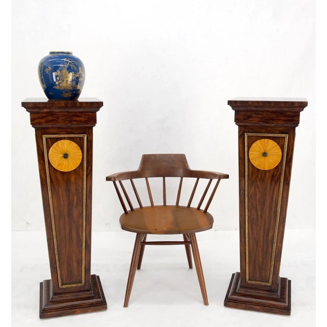 Pair Rosewood Square Tapered Pedestals Hidden Secret Storage Compartment For Sale - Image 11 of 13