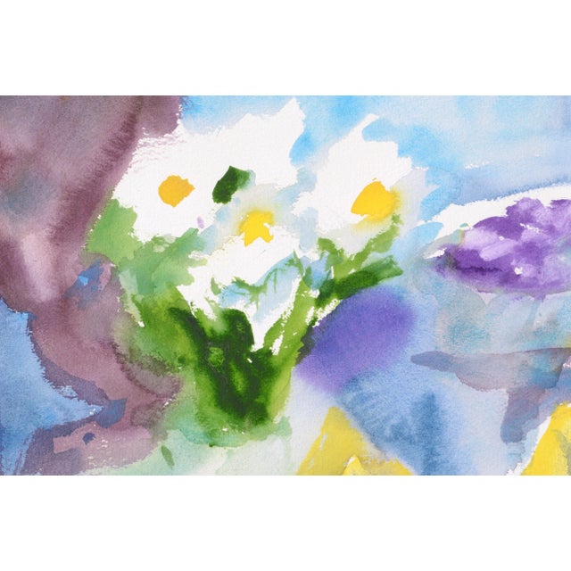 Abstract White and Yellow Flowers - Still Life by Les Anderson For Sale - Image 4 of 5