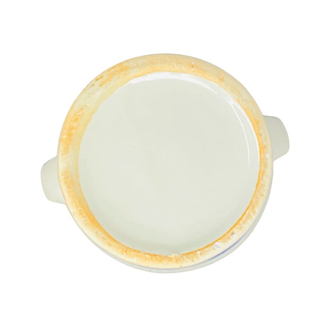 Ceramic Vintage Blue and White Ceramic Handled Urn With Seashells For Sale - Image 7 of 10