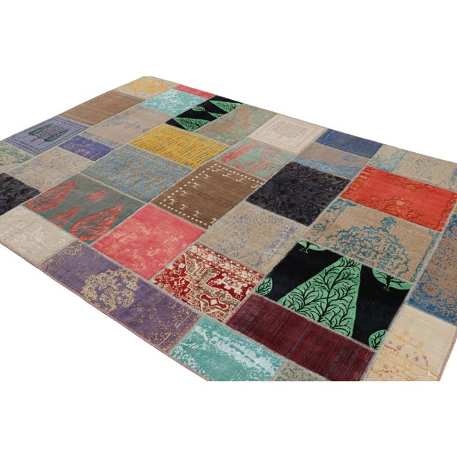 Rug & Kilim Rug & Kilim’s Turkish Patchwork Kilim With Polychromatic Geometric Patterns For Sale - Image 4 of 8