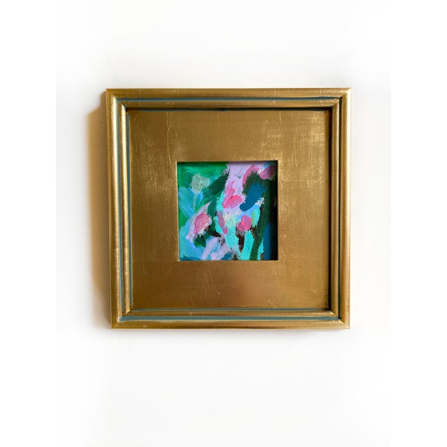 "Pink Petals" Pair of Framed Mini Paintings by Jessalin Beuter For Sale - Image 4 of 5