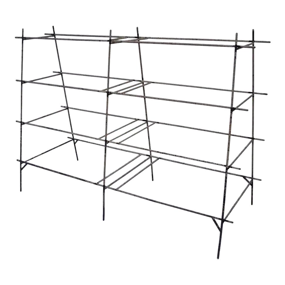 Vintage Industrial Modern Iron Rebar Rusty Yellow Shelf Display ...