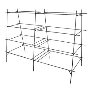 Vintage Industrial Modern Iron Rebar Rusty Yellow Shelf Display Bookcase Rack