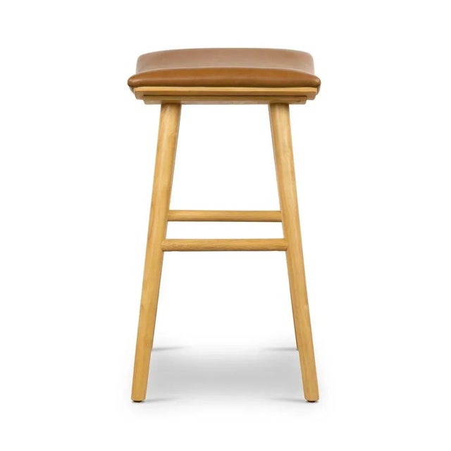 Four Hands Union Saddle Counter Stool, Smoked Natural For Sale - Image 4 of 9