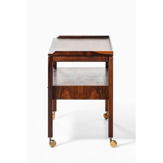 Trolley in Brass and Rosewood attributed to Sven Engström & Gunnar Myrstrand, 1960s For Sale - Image 4 of 8