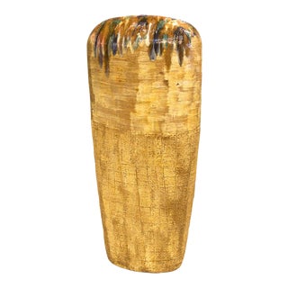 Mediterranean 5 Foot Tall Handcrafted Ceramic Cone 5 Fired Palm Springs Pottery Vase Sculpture by Mark Wade For Sale