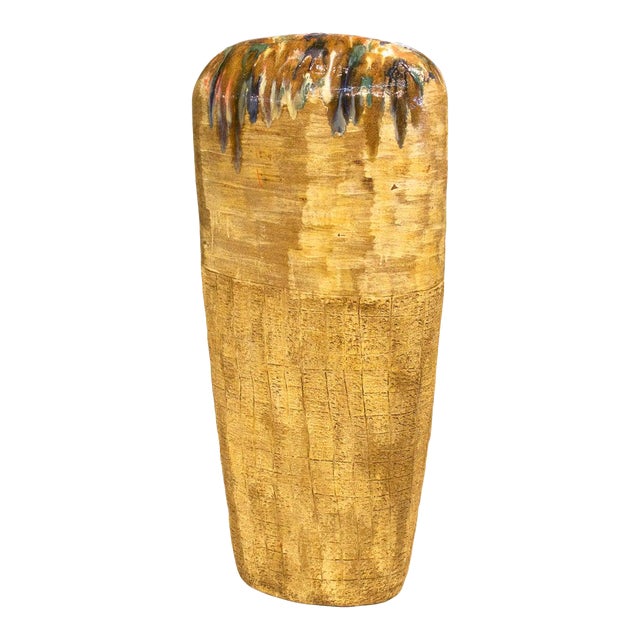 Mediterranean 5 Foot Tall Handcrafted Ceramic Cone 5 Fired Palm Springs Pottery Vase Sculpture by Mark Wade For Sale